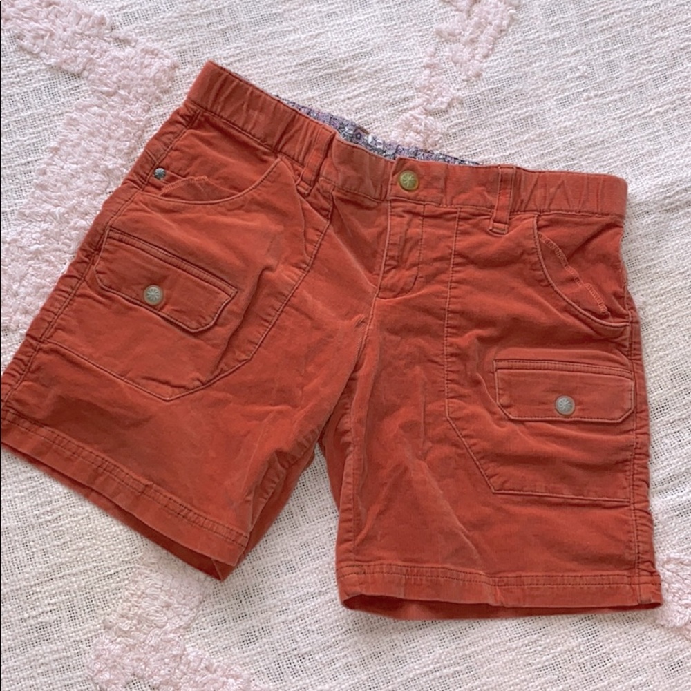 SOLD Orange Athleta Corduroy Cotton Shorts Size 2